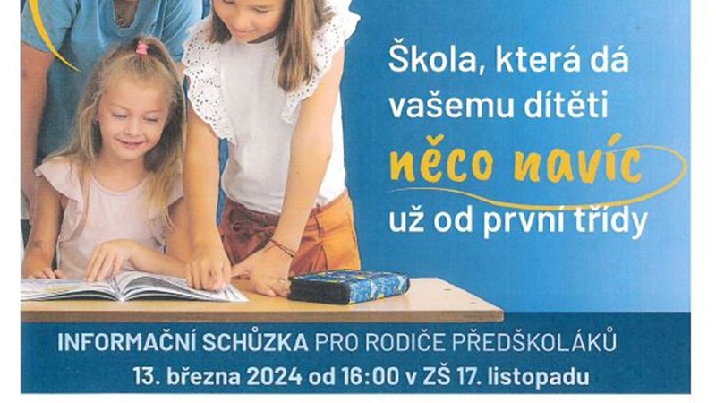 Otevíráme další první třídu s rozšířenou výukou