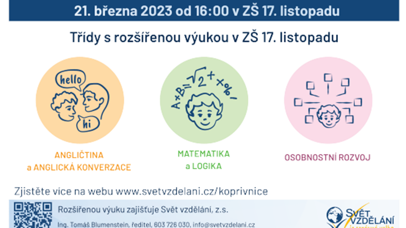 Otevíráme další první třídu s rozšířenou výukou Aj, M a logiky - 2. schůzka