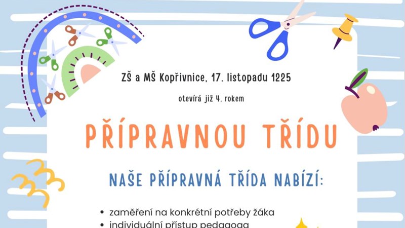 Informace k zápisu do přípravné třídy pro šk. rok 2026/2027